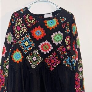 Colorful Embroidered Boho Top